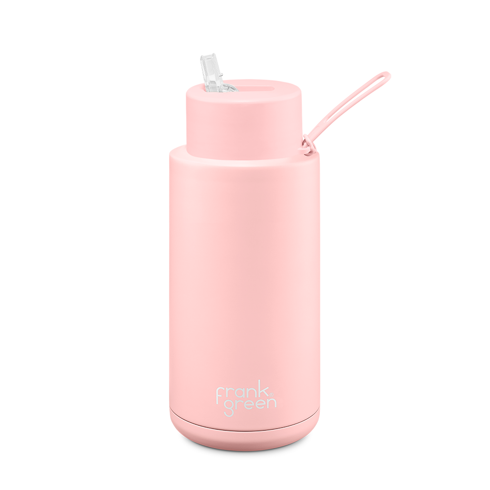 Frank Green Ultimate Ceramic Reusable Bottle W Straw Lid 1l Blushed