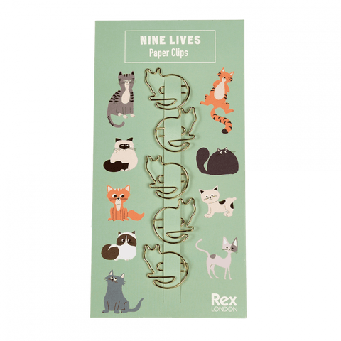 Nine Lives Cat Paper Clips