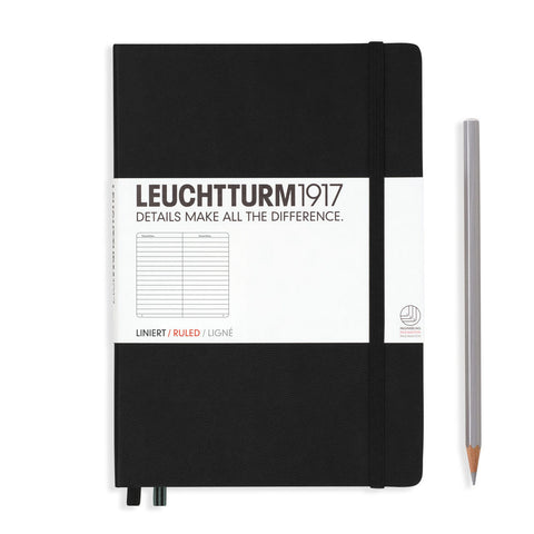 A5 Medium Lined Black Hard Cover Notebook