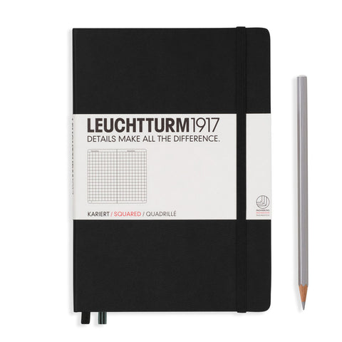 A5 Medium Squared Black Hard Cover Notebook