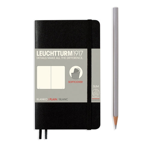 A6 Pocket Plain Black  Soft Cover Notebook