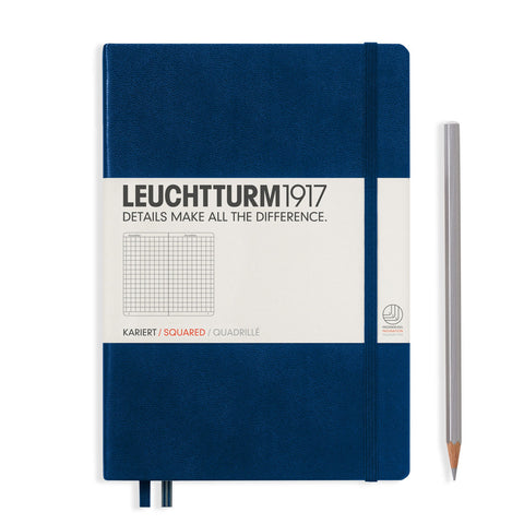 A5 Medium Squared Navy Hard Cover Notebook