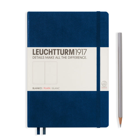 A5 Medium Plain Navy Hard Cover Notebook