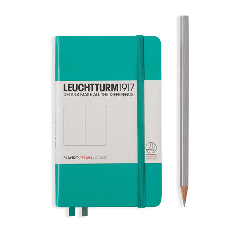 A6 Pocket Plain Emerald Green Hard Cover Notebook