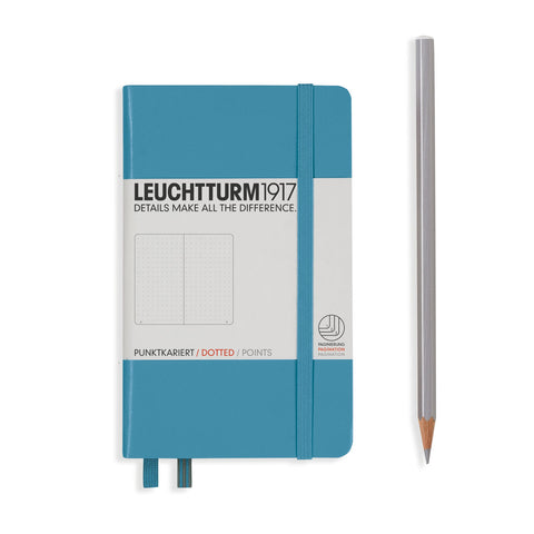 A6 Pocket Dotted Nordic Blue Hard Cover Notebook