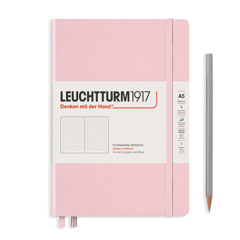 A5 Medium Powder Pink Dotted Hard Cover Notebook