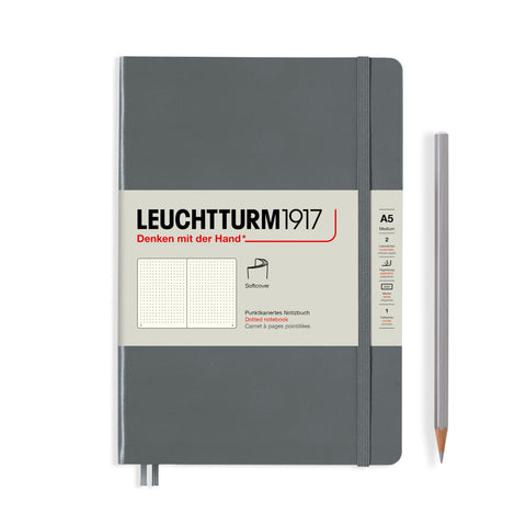 A5 Medium Dotted Grey Soft Cover Notebook