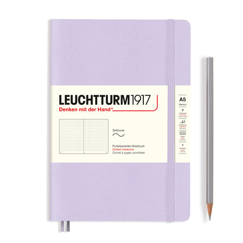 A5 Medium Dotted Lilac Soft Cover Notebook