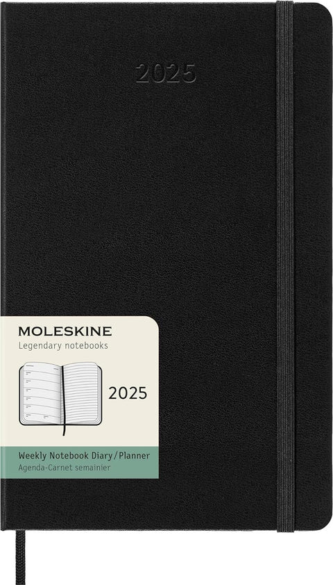 Weekly Hard Cover 2025 Diary - Large - Black