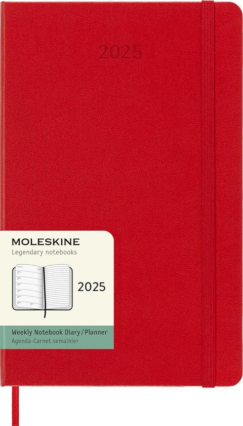 Weekly Hard Cover 2025 Diary - Large - Scarlet Red