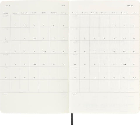 Weekly Soft Cover 2025 Diary - Large - Black