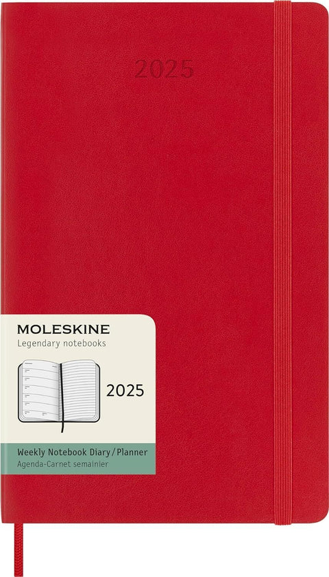 Weekly Soft Cover 2025 Diary - Large - Scarlet Red