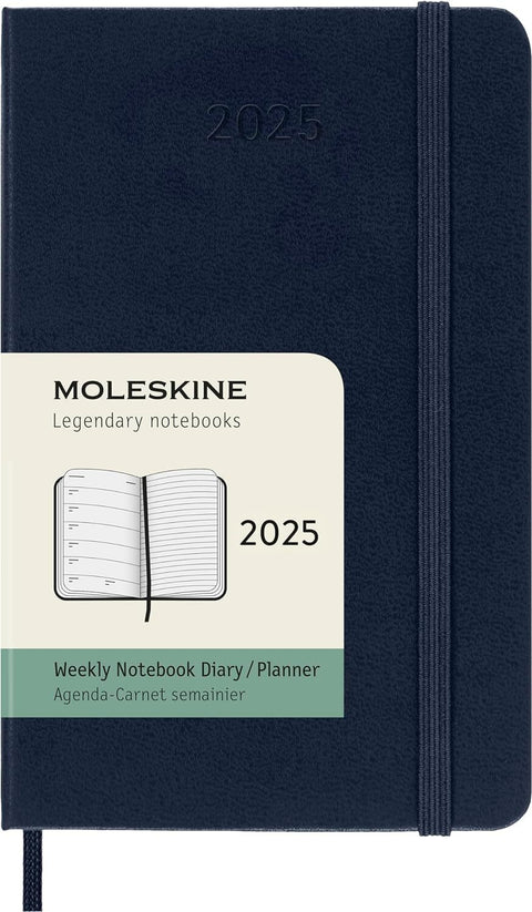 Weekly Hard Cover 2025 Diary - Pocket - Sapphire Blue