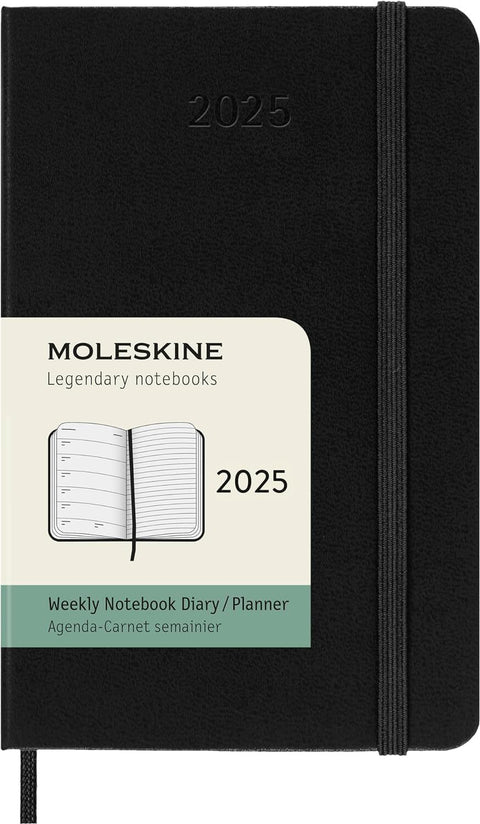 Weekly Hard Cover 2025 Diary - Pocket - Black