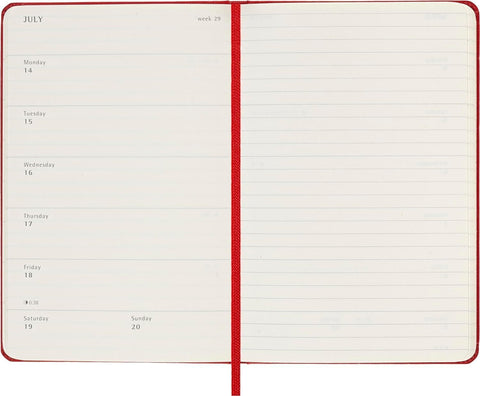 Weekly Hard Cover 2025 Diary - Pocket - Scarlet Red