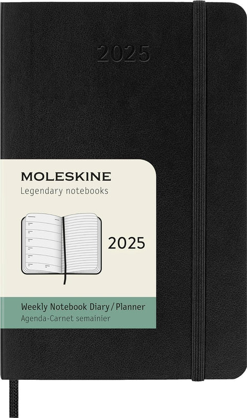 Weekly Soft Cover 2025 Diary - Pocket - Black