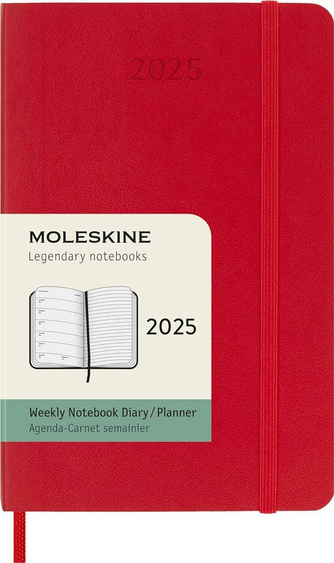 Weekly Soft Cover 2025 Diary - Pocket - Scarlet Red