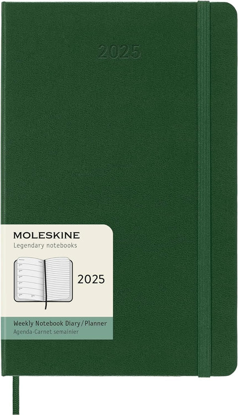 Weekly Hard Cover 2025 Diary - Large - Myrtle Green