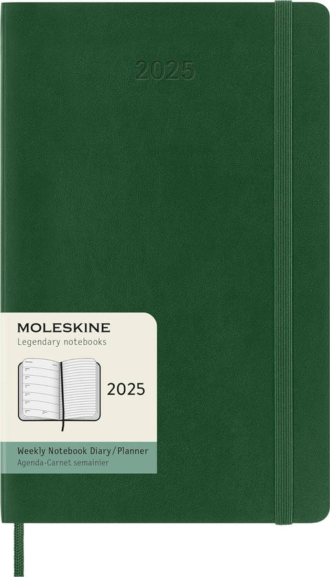 Weekly Soft Cover 2025 Diary - Large - Myrtle Green