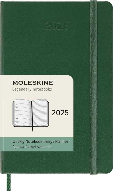 Weekly Hard Cover 2025 Diary - Pocket - Myrtle Green