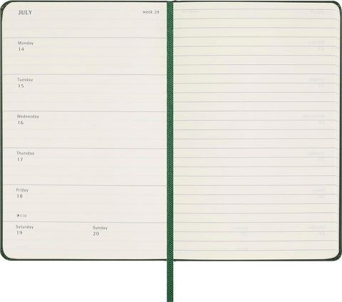 Weekly Hard Cover 2025 Diary - Pocket - Myrtle Green