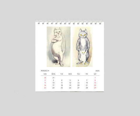 Norman Lindsay Artful Cats 2025 Desk Calendar