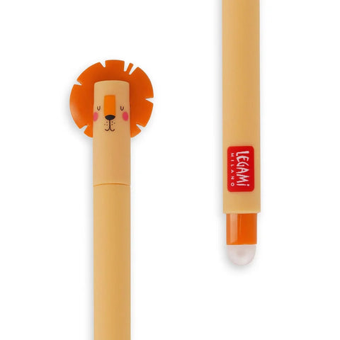 Lion Erasable Gel Pen - Orange Ink