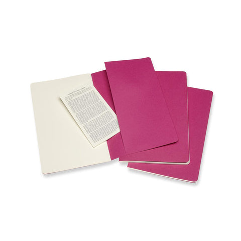 Cahier Notebook - Set of 3 - Plain - Large - Kenetic Pink