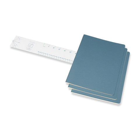 Cahier Notebook - Set of 3 - Ruled - Extra Large - Brisk Blue