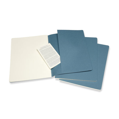 Cahier Notebook - Set of 3 - Ruled - Extra Large - Brisk Blue