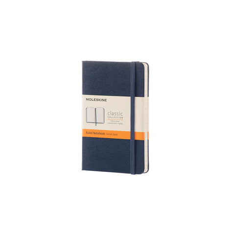 Classic Hard Cover Notebook - Ruled - Pocket - Sapphire Blue