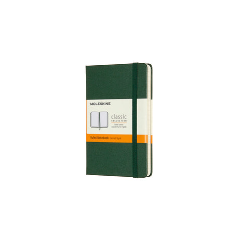 Classic Hard Cover Notebook - Ruled - Pocket - Myrtle Green