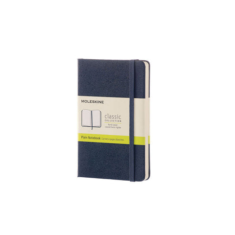 Classic Hard Cover Notebook - Plain - Pocket - Sapphire Blue