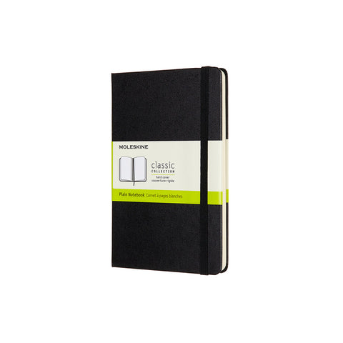 Classic Hard Cover Notebook - Plain - Medium - Black