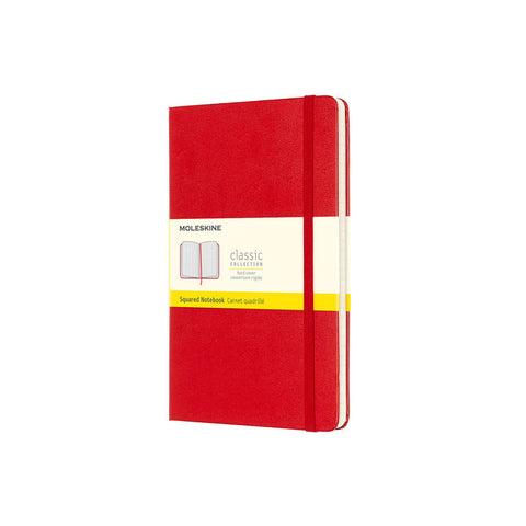 Classic Hard Cover Notebook - Grid - Large - Red