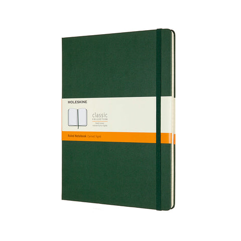 Classic Hard Cover Notebook - Ruled - Extra Large - Myrtle Green