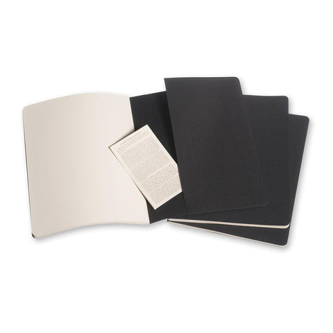 Cahier Notebook - Set of 3 - Grid - Extra Large - Black