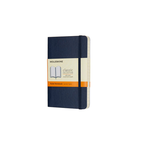 Classic Soft Cover Notebook - Ruled - Pocket - Sapphire Blue