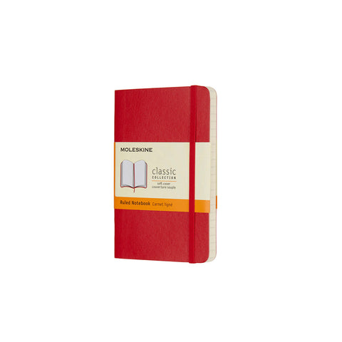 Classic Soft Cover Notebook - Ruled - Pocket - Scarlet Red