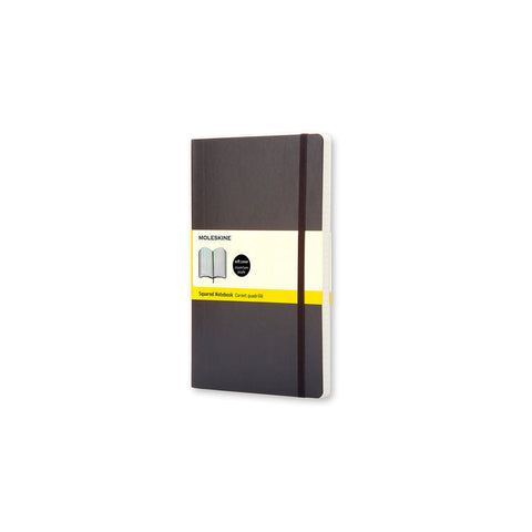 Classic Soft Cover Notebook - Grid - Pocket - Black