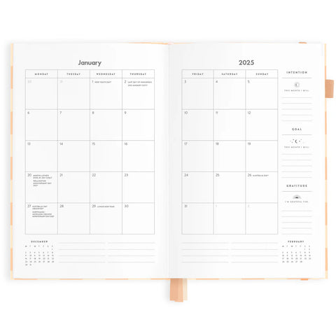 Salmon Check 2025 Weekly Planner - Horizontal - A5