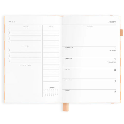 Salmon Check 2025 Weekly Planner - Horizontal - A5