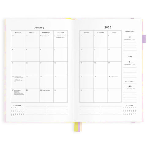 Acid Wash 2025 Weekly Planner - Horizontal - A5