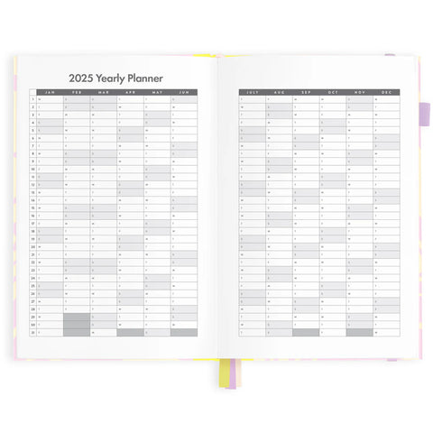 Acid Wash 2025 Weekly Planner - Horizontal - A5