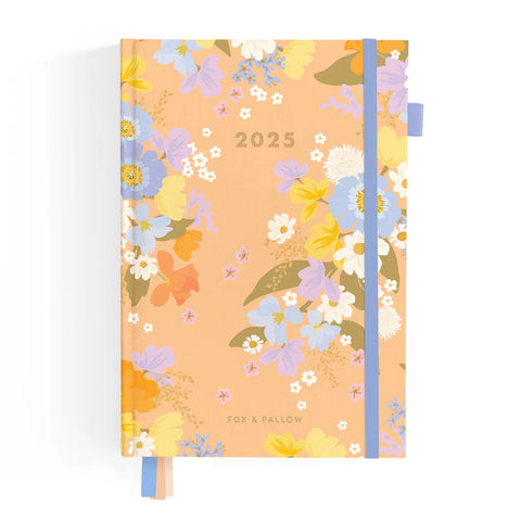 Botanika Peach 2025 Weekly Planner - Vertical - A5