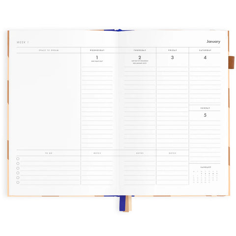 Mocha Swirl 2025 Academic Planner - Vertical - A5