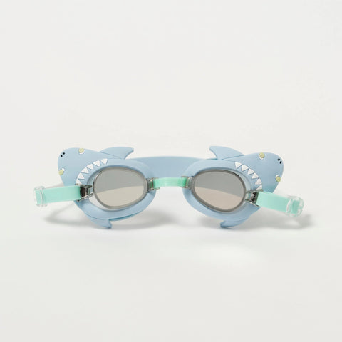 Mini Swim Goggles - Salty the Shark Aqua