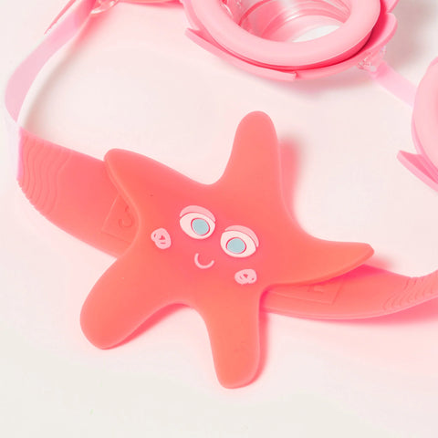 Mini Swim Goggles - Melody the Mermaid Neon Strawberry