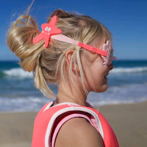 Mini Swim Goggles - Melody the Mermaid Neon Strawberry