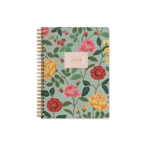 Softcover Spiral 2025 Weekly Planner - Roses